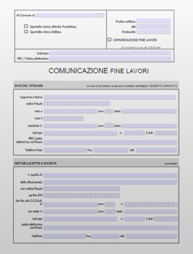 Modello Comunicazione Fine Lavori Pdf Editabile